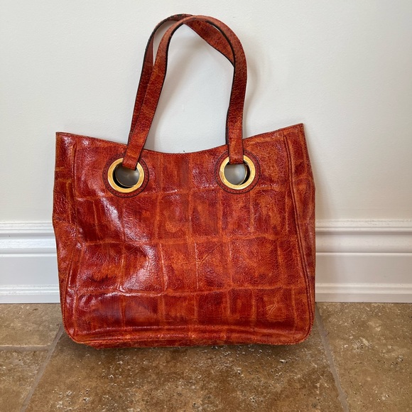 Leather burnt orange bag - Picture 1 of 3